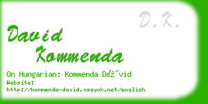 david kommenda business card